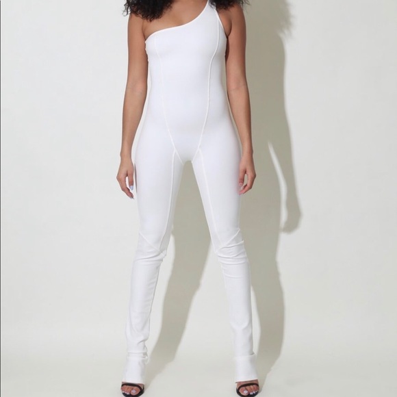 white full body jumpsuit